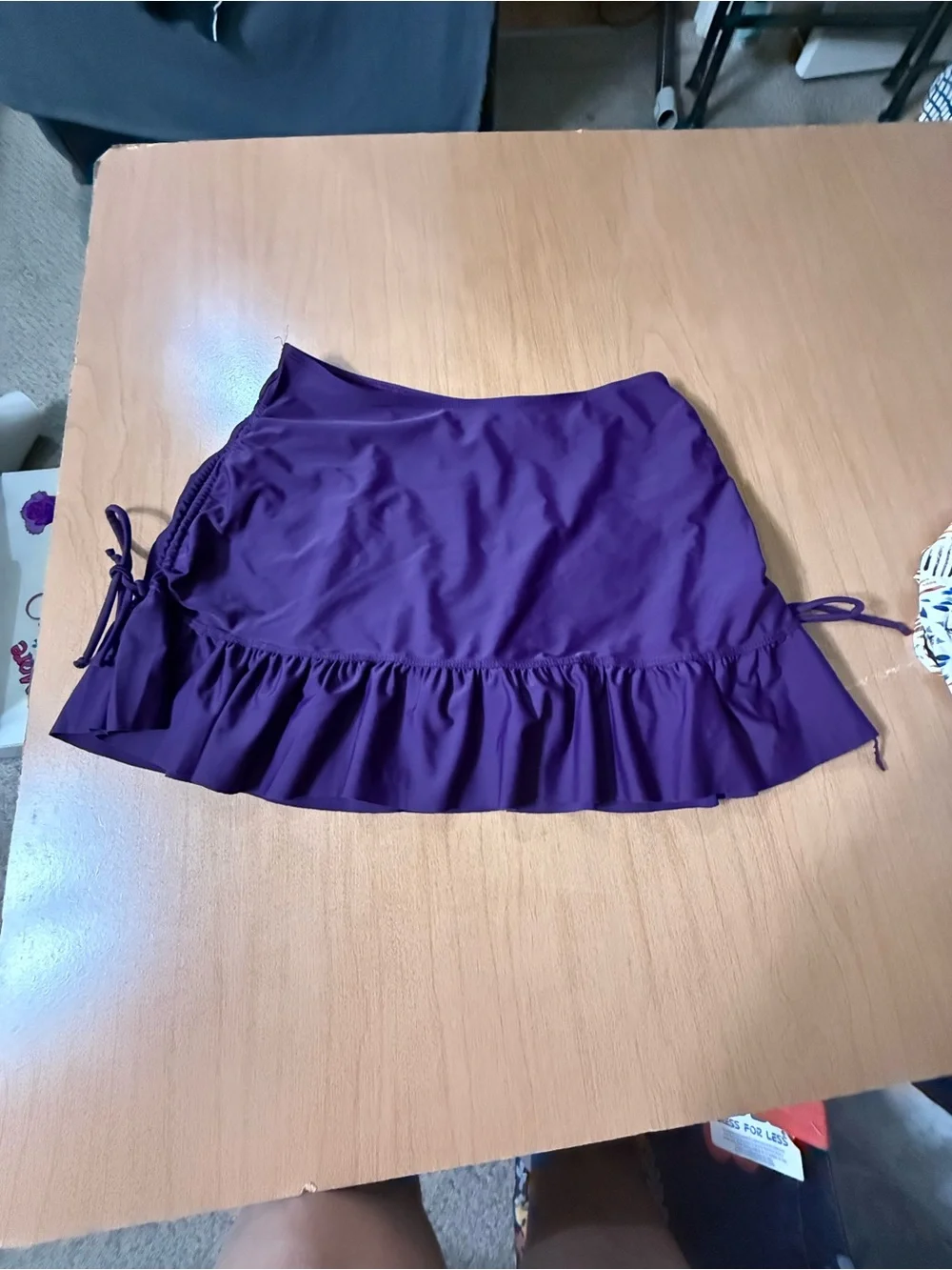 Purple Ruffle Swim Skirt